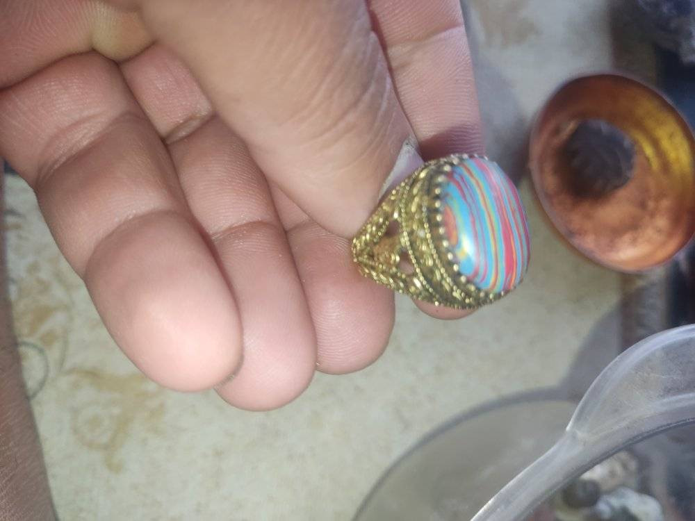 خاتم متوج بحجر الشاكرات السبعه قديم شرط اصلي طبيعي رباني للبيع ***********
