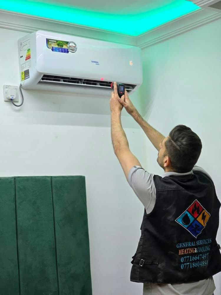خدمات الجنرال.   .G.S       
تنصيب_ تجهيز _صيانة 
كافة انواع اجهزة التكييف و التجميد .
سبالت_ثلاجات_مجمدات_اجهزة التكييف المركزية.
تتوفر لدينا اجهزة تكييف مستعملة و جديدة و بضمان حقيقي
 تتوفرخدمة استبدال الجهاز العاطل بجهاز شغال بضمان
الصيانة والتنصيب: 
  

☎️. ***********

☎️. *********** 
                                     
  ☎️. ***********
‏G.S general services 
‏For refrigeration and air conditioning services.
