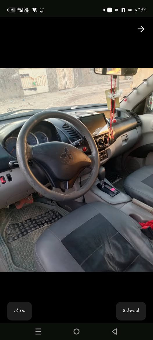بيكب ميتسوبيشي موديل 2010 فور ويل محرك وكير بطة بيها صبغ جاملق خلف السائق سياره نظيفه خير من الله رقم بغداد الماني السعر 85 ورقة للاستفسار الاتصال على الرقم ***********  مكان السيارة بغداد حي الرحمة الشماعية

