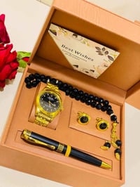 بوكس هدايا رجالي • ساعة ماكينة ياباني • ازرار اكمام