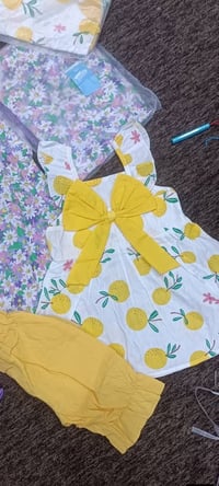 فساتين وشورت • كتان بارد • مقاسات ١-٦ سنين