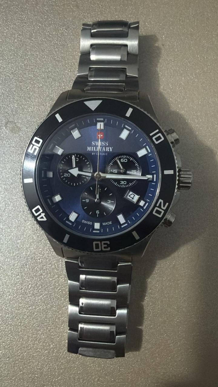 ساعة سويس ملتيري سويسري الصنع مكينة روندا السويسرية اصلية مع كافة الملحقات السعر 150الف شرط اصلي اذا مو اصلي ترجع العنوان بغداد العبيدي للتواصل  ***********
