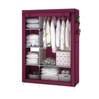 خزانة قماشية • ١٧٠×١٠٥×٤٥سم • أحمر جوزي