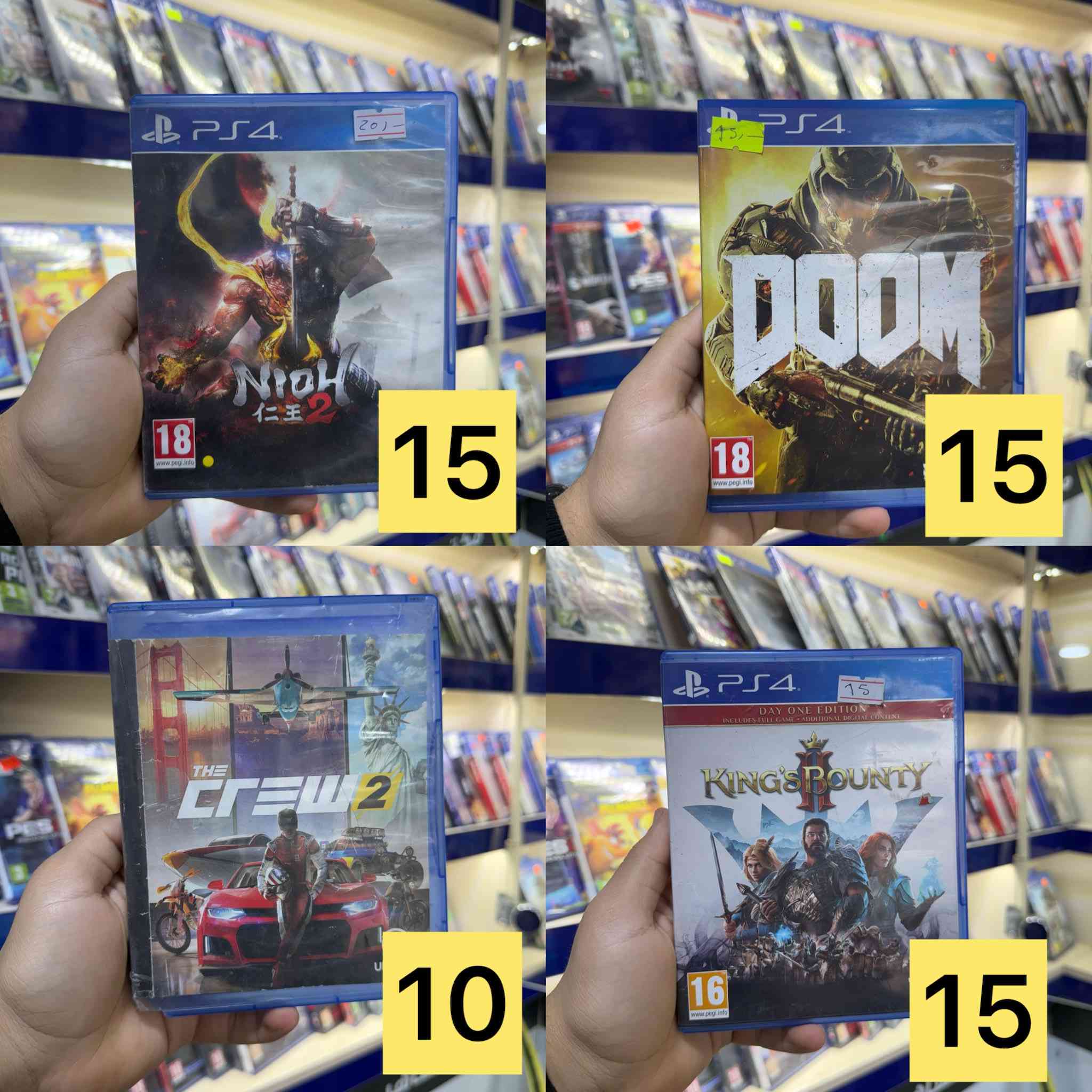 أقراص مستخدم ps4
السعر داخل الصوره 
للحجز واتساب ***********
العنوان كربلاء حي الحر قرب مجمع ريحانه
