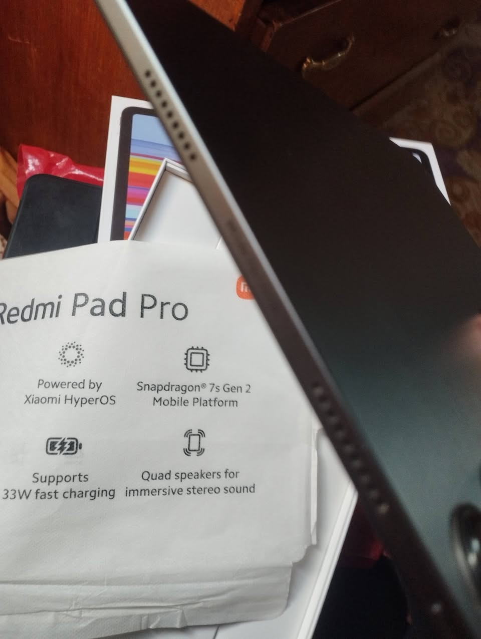 للبيع Redmi Pad Pro 11 
الذاكرة 256GB
الرام 8GB
البطارية قوية وتكعد وقت طويل بالاستخدام اليومي
وياه الشاحن الأصلي وكفر هدية
استعمال 6 أشهر فقط
نظيف كلش ومحافظ عليه وما بي أي عطل
مشتريته بـ 400 ألف
أريده 325 ألف قابل للنقاش للجادين
سبب البيع احتاج فلوس
اللي مهتم يراسل يوز انستاs35.8


**إذا كنت صاحب هذا الإعلان وتريد حذفه لأي سبب، رجاءا أرسل رسالة إلى الدعم الفني**