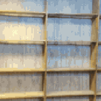 رفوف خشب • سلة مكياج • فاترينة