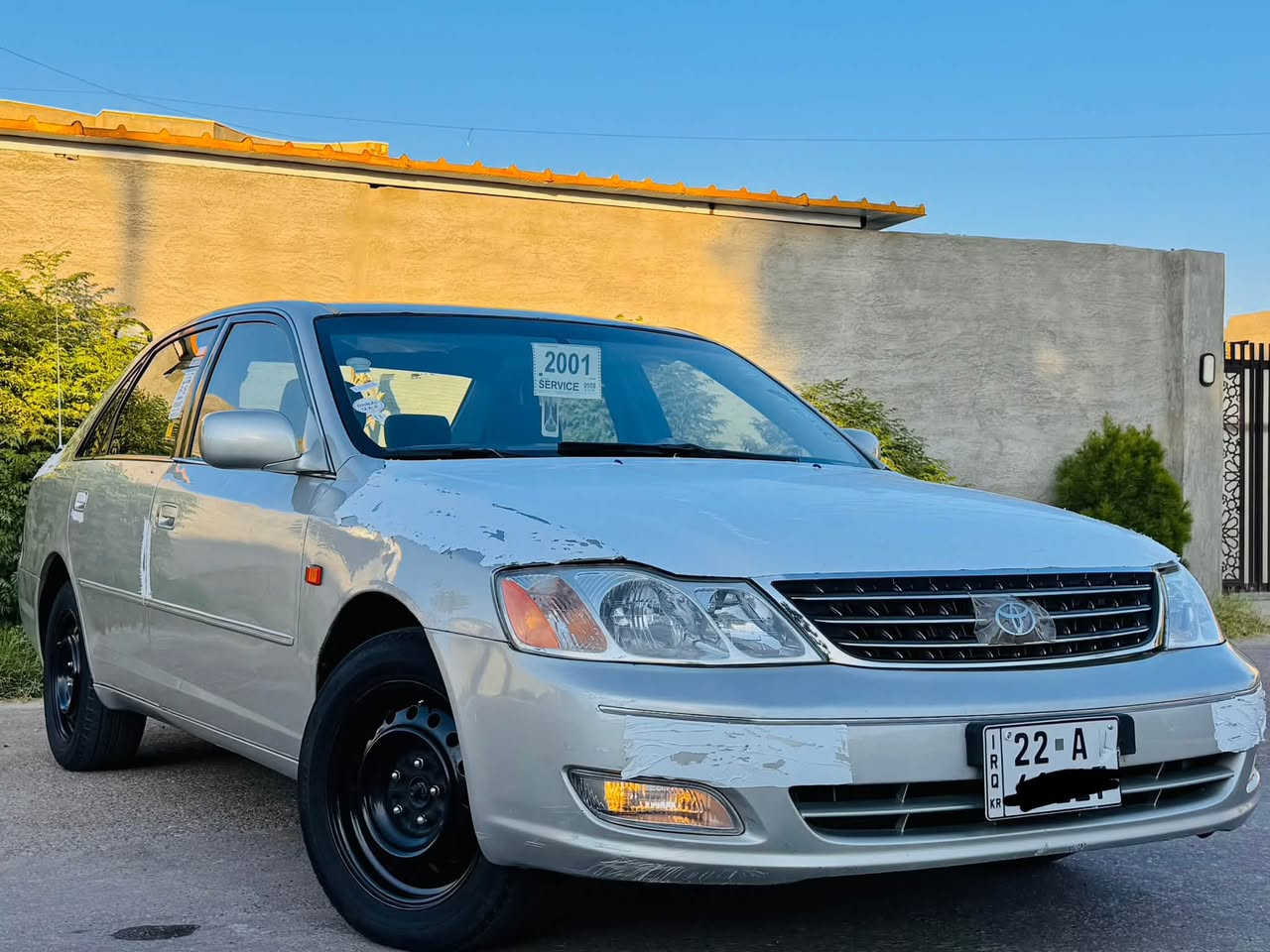 تويوتا افلون 2001 خليجي (رقم اربيل بأسمي تحويل مباشر )
محرك 6 سلندر 3000 جديد لاتنقيص ولاتبخير شرط الضمان والفحص 
بيه قطعة وحده صبغ فقط 

تبريد ثلج 

تدفئه نار 

٤ جام كهرباء  

جنطه كهرباء 

سستم سماعات 

تخم تاير 

غرفة بلاد وضع شركة بدون تشققات جديدة 

كهربائيات وضع شركة مملعوب

***********
