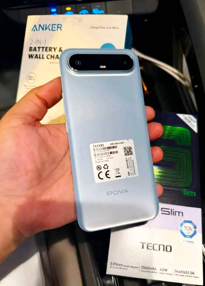 تكنو Pova Slim 5G اخو جديد
شاشة اموليد 6.7 تردد 144 هيرتز
ذاكرة الجهاز 256 عشوائية 16
بطارية 5160 شحن سريع 45 واط 
مكاني النجف ملحقاته كاملة كلها
السعر 255 بي مجال قليل لشراي
