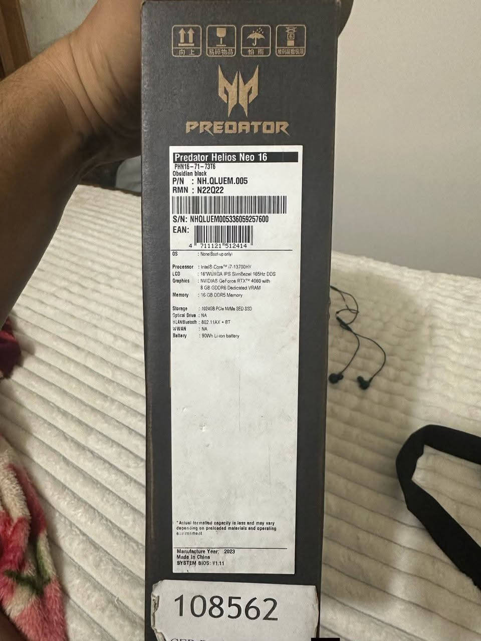 Predator Helios Neo 16 
Intel Core i7-13700HX
RAM 16GB
بدون هارد
RTX 4060 8GB
16.0 WQXGA IPS 165Hz
Obsidian Black

السعر مليون و 250 الف قفل قفل بدون هارد
للتواصل *********** متواجد واتساب
