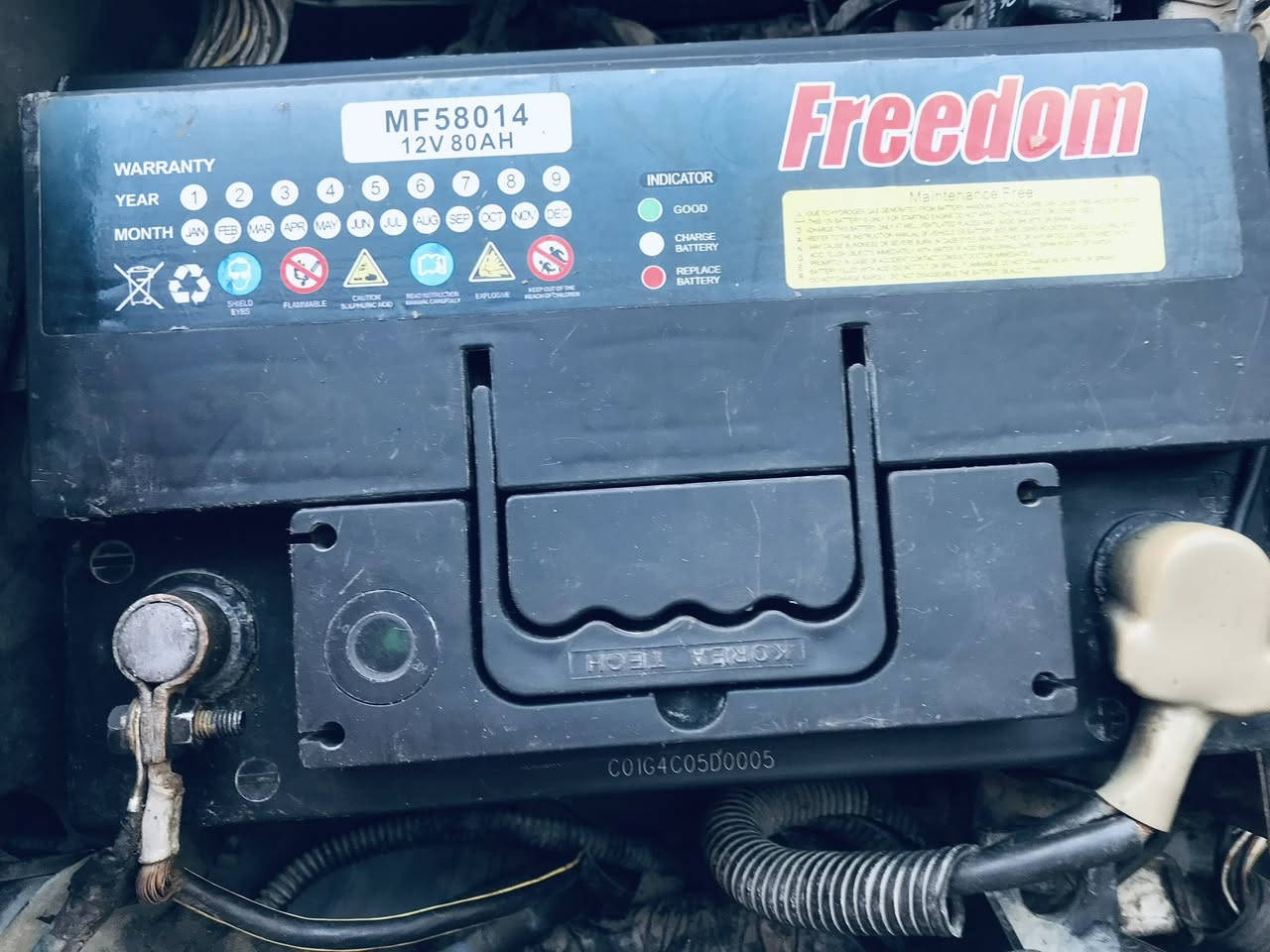 للبيع باتري سيارة ماركة فريدوم المعروفة حجم 80 امبير نظيف جداً وعلى الفحص ابو العين السحرية 

الباتري مشدود على سيارة وتفتحة بيدك وقبل ما تفتحتة ادير ربع ساعة ديرة متواصلة يلا تاخذة 

*********** مكاني بغداد
