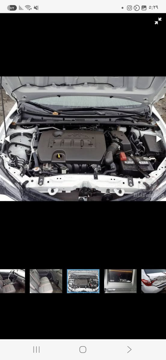 سلام عليكم صور الحادث مرفقه
كورلا 2019 ماشيه 70 الف ميل حقيقي السياره فقط صندوق مبدل بدون دواخل سنويه جديده باسمي مكانه ديالى خانقين 
سعره 167$ وبيه مجال حق الجيه
سياراه مناقصه كل شيء 
***********
