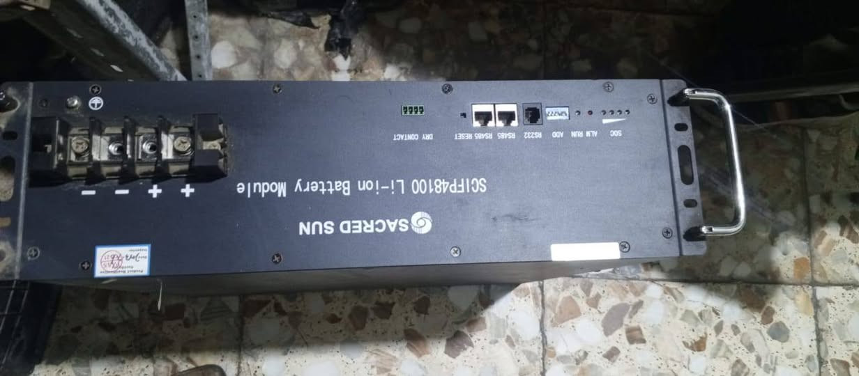 من رخصه مدير الكروب
بطاريه ليثيوم 48 100امبير مستخدمه اسبوع ومضمومه اليحب يجي يشوفها ويفحصها ضمانها يوم كامل والسعر 500$. ***********
