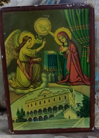 أيقونة يونانية • بشارة العذراء • خشب قديم