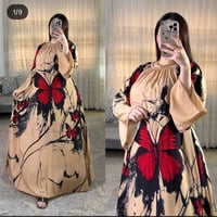 فستان كلوش • قماش كشمير • فري سايز ٤٠-١١٠