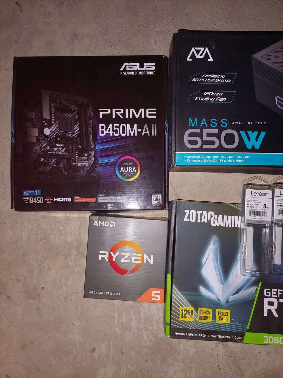 سلام عليكم كيس للبيع:
Ryzen 5 5500
Rtx 3060 12G
M.2 500G Hdd 1T
Case Galax X4 fan Rgb 
B450M_Aii prime Asus
Ram ddr4 2x8=16G 3200Hz
Power 650W mass 80 Plus bronz
ويا ماوس وكيبورد ارجيبي
مع كامل كراتين التجميعه مال بيت إستخدام شخصي كم شهر 
مكاني موصل 
السعر 900الف وبيها مجال  للشراي


**إذا كنت صاحب هذا الإعلان وتريد حذفه لأي سبب، رجاءا أرسل رسالة إلى الدعم الفني**