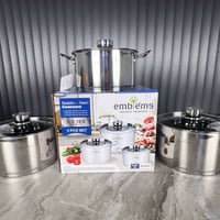 طقم قدور ستيل • ستانلس ١٨/٨ • ٢٤-٢٦-٢٨سم