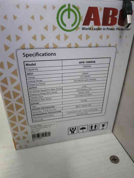 السلام عليكم UPS  للبيع استخدام ٥  اشهر الحجم 1500 وكامل المواصفات مدرجة امامكم 
سبب البيع جان عندي Pc  وبعتها فما احتاجة بعد
مستعجل على بيعته والا الجهاز جديد بعده الحمدلله ممتعوب

مكاني الدورة_ شارع ٦٠

السعر: ٤٠ الف

واتساب: ***********
