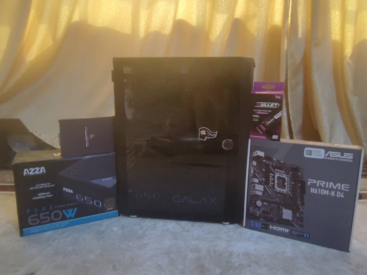 السلام عليكم 
تجميعيه للبيع بدون كرت
i5 12400f
H610 Asus 
Ram 16 8*2 3200 killser 
M.2 1T bullet 
Psu 650W AZZA
Case Galax
السعر 500 شامل التوصيل نهائي


**إذا كنت صاحب هذا الإعلان وتريد حذفه لأي سبب، رجاءا أرسل رسالة إلى الدعم الفني**