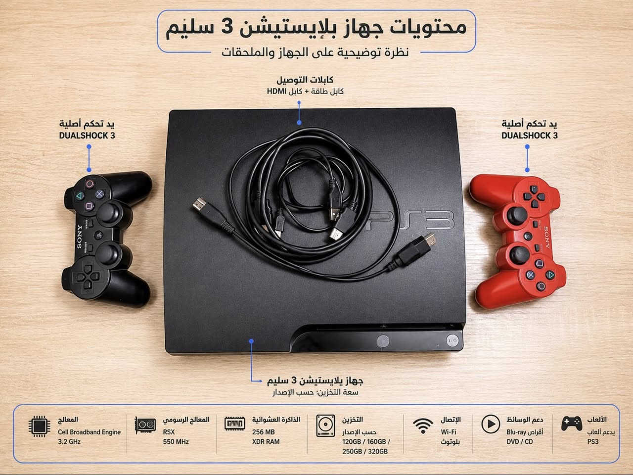 للبيع بلي ستيشن 3 سلم
نضافه 99/100

بي 16 لعبه 

جوستكات ثنين أصليات 

كامل ملحقات 

السعر 100 ألف وبي مجال قليل 

للتواصل ***********
