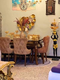 ميز طعام • خشب زان • ٦ مقعد