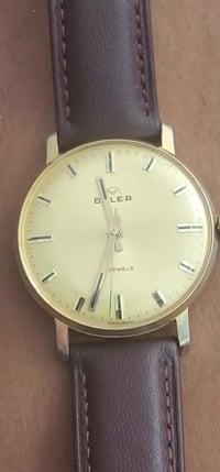 Buler سويسري • ميكانيكي ١٧ جوهرة • أنتيك ستينات