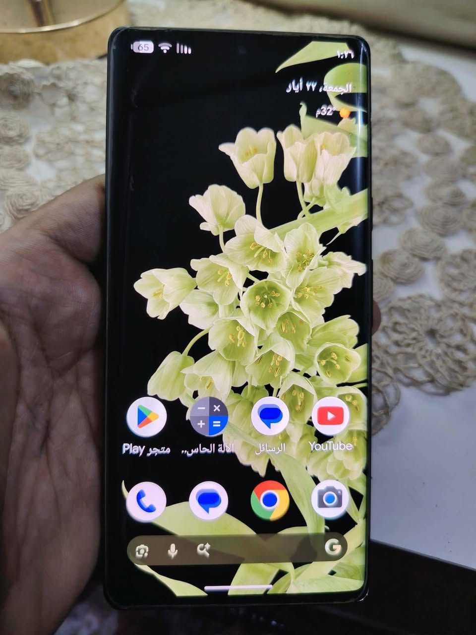 للبيع أو المراوس 📱
كوكل بكسل 6 برو (Pixel 6 Pro)

الذاكرة: 128 جيجا.

الحالة: نظيف جداً، بيه نقطة سوداء بالزاوية موضح بالصورة (ما تأثر عالمسـتخدم).

البيع: لأعلى سعر (مزاد). اعلى سعر ابيع

المراوس: وية جهاز كوكل بكسل فئة أعلى (مع دفع الفرق).

المكان: [بغداد الكفاح ]
***********
