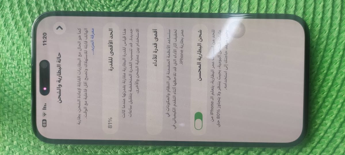 ايفون 14 برو ماكس شرق اوسط كارتونه مطابقه ماداخل صيانه الظهر بي فطور بطاريته 81
*********** 
كربلاء
