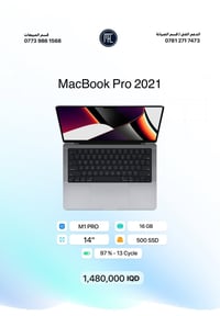 متوفر حاليًا   MacBook Pro M1 Pro 14”  Battery 97   MacBook Pro M1 Pro...