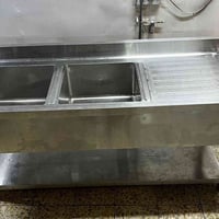 سنك حوضين للبيع سل ستيل كامل  نظيف جدًا   قياس 1،80   بغداد سيدية  للت...