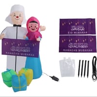 زينة رمضانية قابلة للنفخ • إضاءة LED • بالونات رقائق فضة