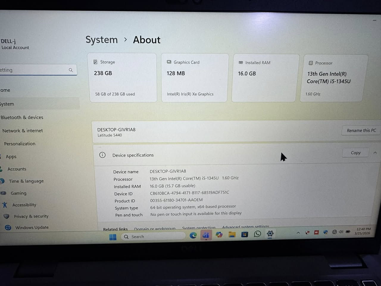 لابتوب dell 
Core i5 
Gen 13 
Ram 16 
Hard 256 ssd 
حجم 14 
سعرا 500 الف قفل مابي مجال


**إذا كنت صاحب هذا الإعلان وتريد حذفه لأي سبب، رجاءا أرسل رسالة إلى الدعم الفني**