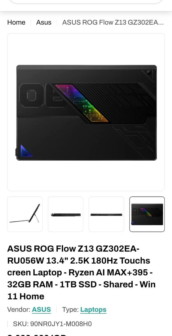 السلام عليكم
لابتوب asus flow z13 2025
بعدة على الضمان  صارلي كم شهر ماخذه 
Amd halo strix ai  395 max
Ram 32 giga
Hard 1 t
نضيف جدا جدا اخو الجديد 
سعره حاليا بالنبع 3600000 
اريده 2800  
الرفيو مالته مسوي على قناة " وقت الفن " للتصوير الفوتوغرافي


**إذا كنت صاحب هذا الإعلان وتريد حذفه لأي سبب، رجاءا أرسل رسالة إلى الدعم الفني**