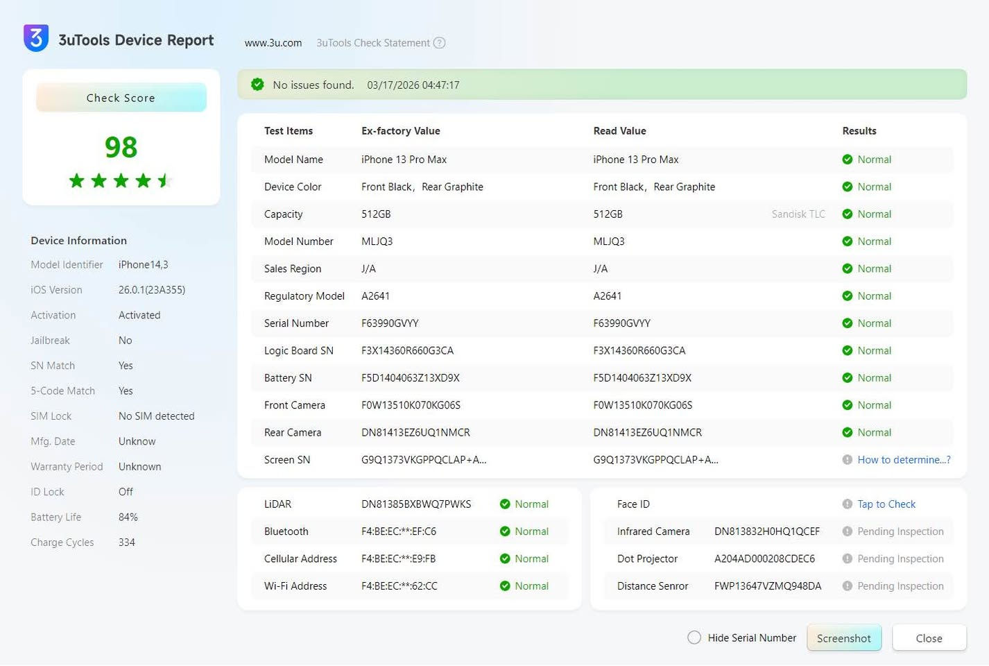 ئایفۆنی 13 پڕۆماكس نمونه‌ له‌ جوانی و پاكی
نه‌كراوه هیچی نه‌گۆڕاو پاتری بیلادی به‌زه‌مان
گه‌یاندن و درع و كه‌ڤه‌ر و شه‌حن هه‌دیه‌
Battery - %84
Memory - 512 GB
نرخی : 500 دۆلار و معامه‌له‌

WhatsApp / Telegram / Viber
(***********) كويسينجاك, أربيل
