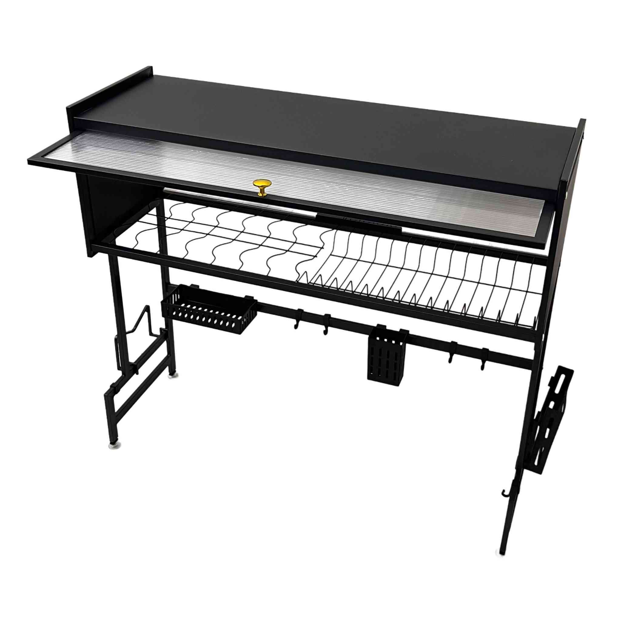 رف تجفيف صحون فوق المغسلة Bihart مع خزانة علوية – موديل YLS259
رف عملي لتنظيم وتجفيف الصحون يُوضع فوق المغسلة، بتصميم معدني أسود مع خزانة علوية بباب منزلق للحفاظ على ترتيب أدوات المطبخ.

• تصميم يوضع فوق المغسلة يساعد على استغلال المساحة وتنظيم الصحون والأدوات

• خزانة علوية بباب منزلق لحفظ الأغراض داخلها بشكل مرتب

• رف شبكي لتجفيف الصحون يسمح بترتيب الأطباق بشكل منظم

• خطافات سفلية لتعليق أدوات المطبخ مثل الملاعق أو الأدوات الصغيرة

• سلال تخزين جانبية وسفلية لوضع الأدوات والإكسسوارات

• هيكل معدني بلون أسود مع قواعد ثابتة 
للوقوف

• الابعاد: 85*30*76 سم

• العلامة التجارية: Bihart
• نوع المنتج: رف صحون فوق المغسلة مع خزانة
• الموديل: YLS259
• الخامة الظاهرة: معدن
• باب الخزانة: باب منزلق

محتويات العلبة:
• رف الصحون فوق المغسلة
• الخزانة العلوية بباب منزلق
• رف تجفيف الصحون الشبكي
• سلال تخزين جانبية وسفلية
• خطافات تعليق للأدوات
• قواعد الأرجل المعدنية للتثبيت
#للتواصل مراسلة الصفحة
#الجميع


**إذا كنت صاحب هذا الإعلان وتريد حذفه لأي سبب، رجاءا أرسل رسالة إلى الدعم الفني**