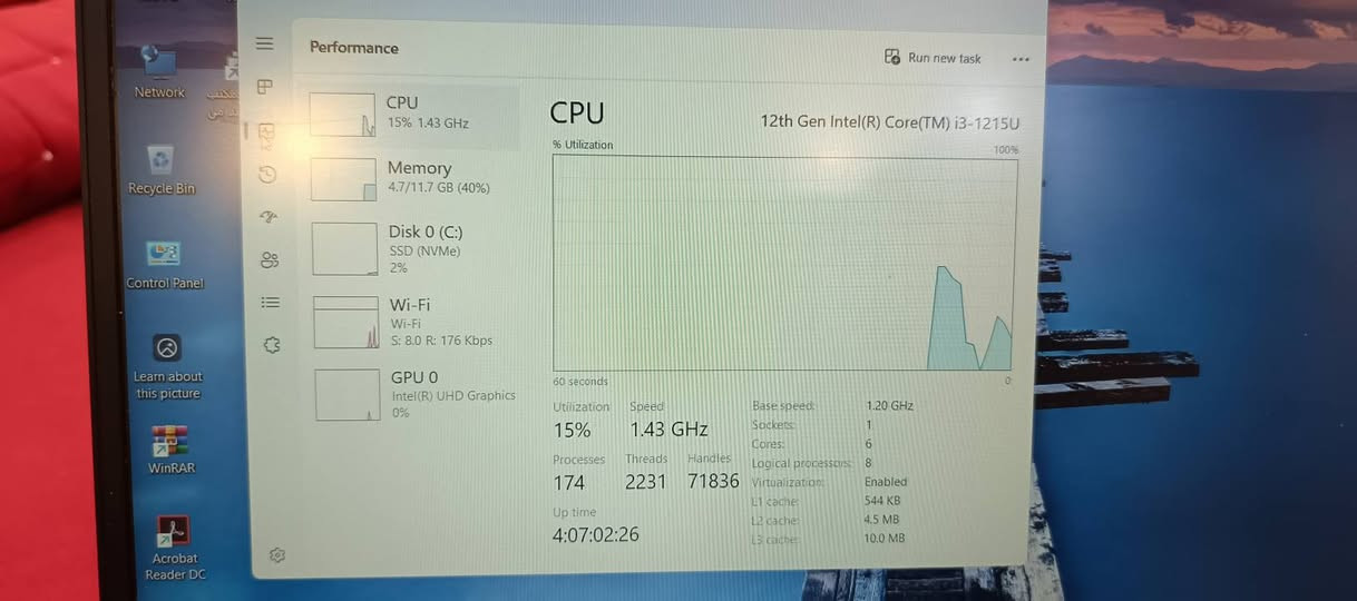 لابتوب للبيع
 lenovo جديد وليس باله
الجيل 12
رام 12 GB
هارد 256 ssd
حجم الشاشة 15.6 FHD
بيع مستعجل السعر 350,000
***********

