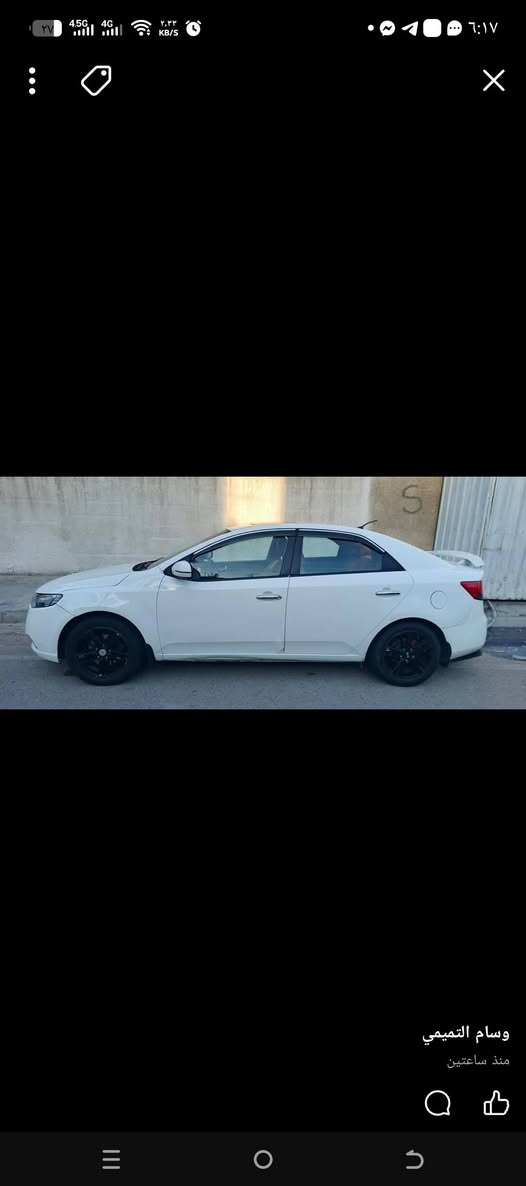 السلام عليكم كيا سيراتو للبيع ٢٠١١خليجي بصمه مكفولة عدا البارد السعر ١٠٠ وفيها مجال بسيط***********مكاني بغداد
