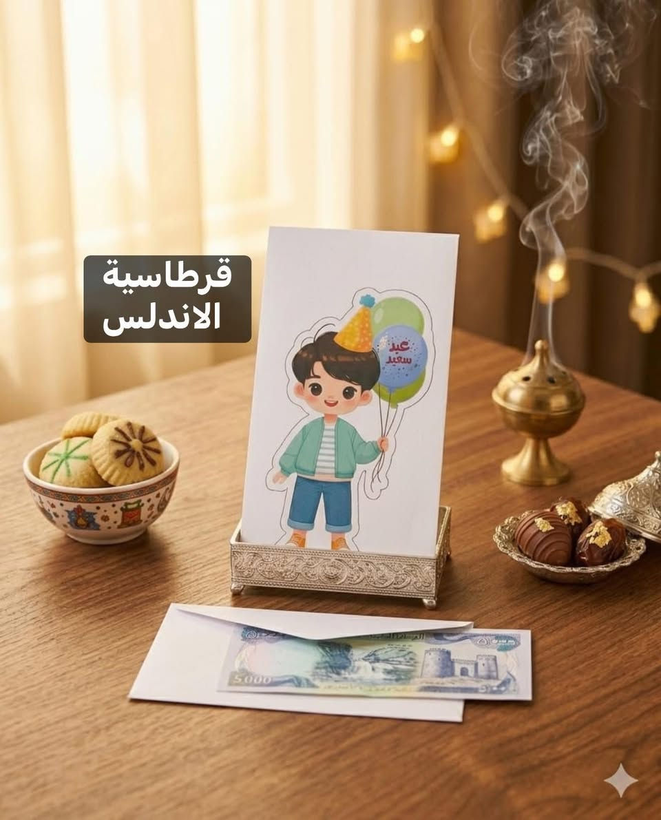 10 فائزين نختار عن طريق التعليقات(شروط المسابقة بالتعليقات)
(فرحة العيد بالعيدانية🥳🎉((ظرف العيد 8قطع ب1.000 دينار
(قرطاسية الاندلس موصل حي السكر)شارع اسواق السكر
مجاور مدرسة النعمان بن المنذر


**إذا كنت صاحب هذا الإعلان وتريد حذفه لأي سبب، رجاءا أرسل رسالة إلى الدعم الفني**