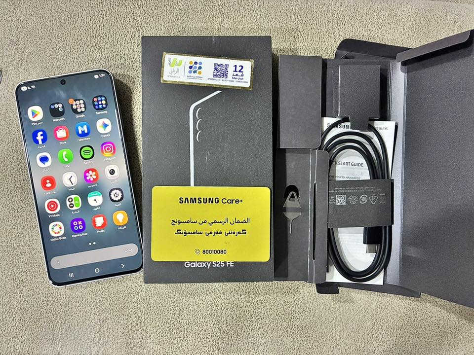 السلام عليكم : 
جهاز سامسونغ S25 FE حديث استخدام سبوعين فقط السعر خاص او الاتصال ع الرقم التالي  (  ***********  )
