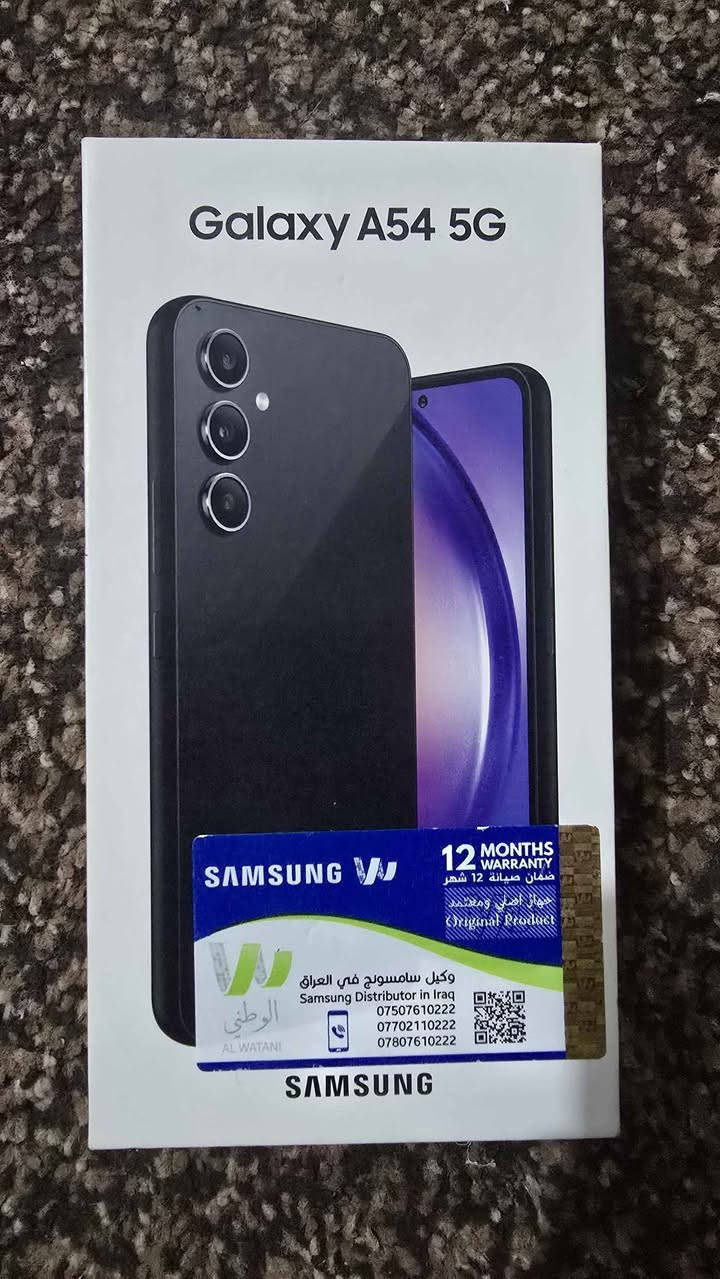 Samsung Galaxy A54 5G

اللون: أسود (Awesome Black)

السعة التخزينية: 256GB

الرام: 8GB RAM

المعالج: Exynos 1380 ثماني النواة

الشاشة: 6.4 إنش Super AMOLED

الدقة: +FHD ‏1080×2340

معدل التحديث: 120Hz

الكاميرا الخلفية:

50MP رئيسية مع OIS

12MP واسعة

5MP ماكرو

الكاميرا الأمامية: 32MP

البطارية: 5000mAh

الشحن: سريع 25W

النظام: Android مع واجهة One UI

الشبكات: يدعم 5G

مقاومة الماء والغبار: IP67

البصمة: داخل الشاشة

يدعم شريحتين

الجهاز معروف بشاشته القوية وأداءه الزين بالتصوير والبطارية، ومناسب للألعاب والاستخدام اليومي بشكل ممتاز. موصل, نينوى


**إذا كنت صاحب هذا الإعلان وتريد حذفه لأي سبب، رجاءا أرسل رسالة إلى الدعم الفني**