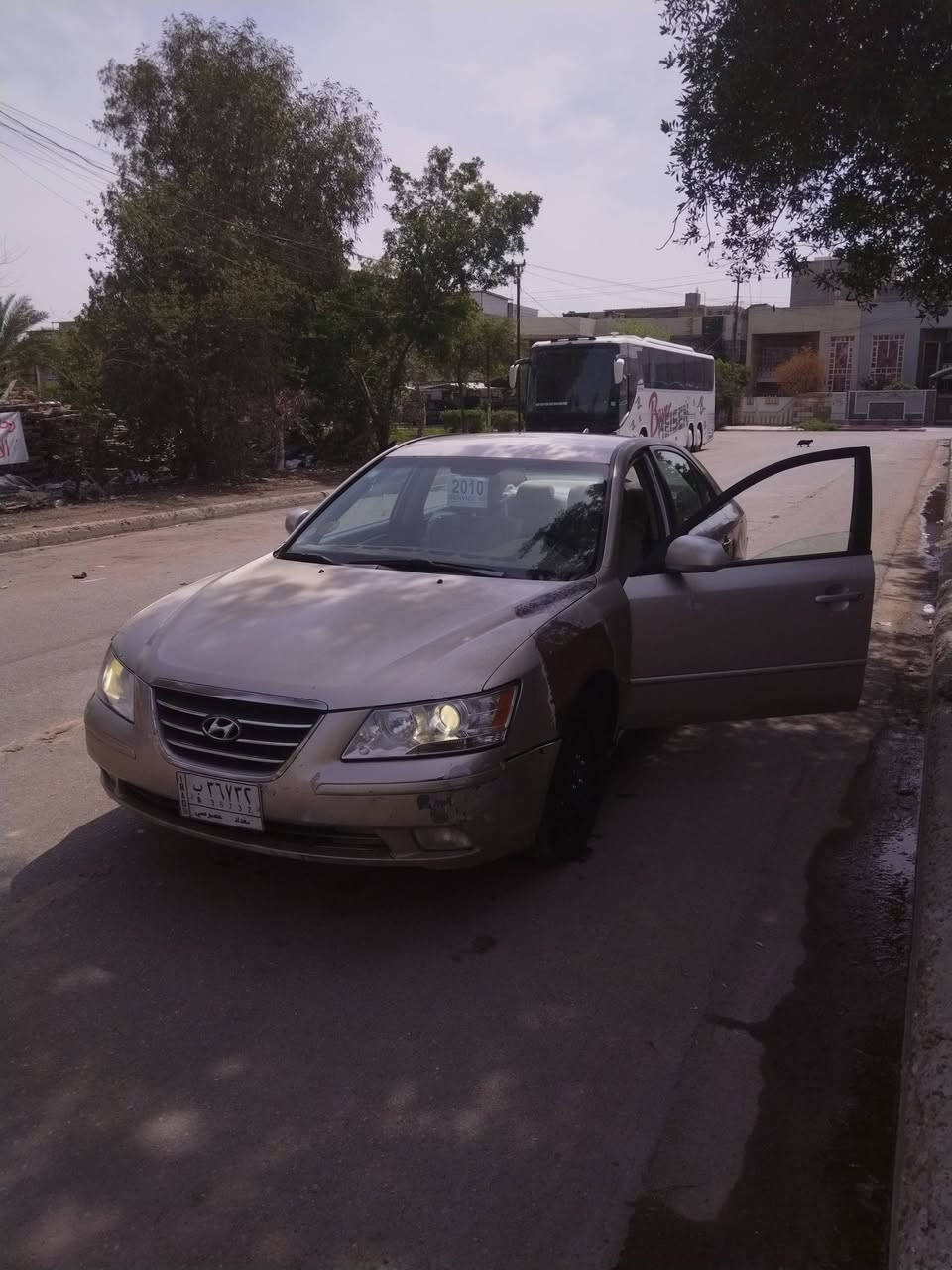 سلام عليكم
سوناته 2010 كير محرك خير من الله ترايك وين ميعجبك 
تدفئه تبريد ويه السويج السياره جاهزه بيهه هاي الضربه الي بل صوره والباقي شوفت عينك 
السعر 115 وبيهه مجال مكاني بغداد سيديه 
***********
