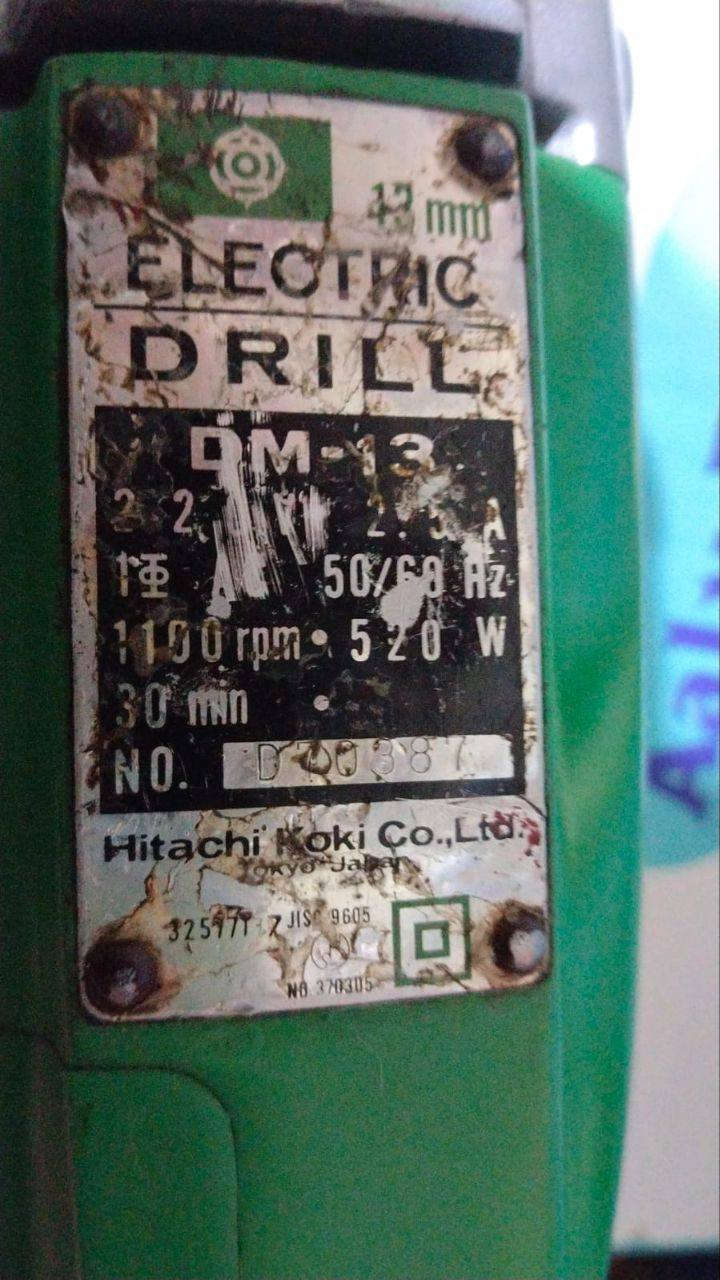 دريل هيتاشي استيراد مؤسسة (سعر 135 الف مع التوصيل) طوبة 13 ملم اتجاه واحد سرعة وحدة مستخدم نظيف جدا بلادي للتواصل ***********
