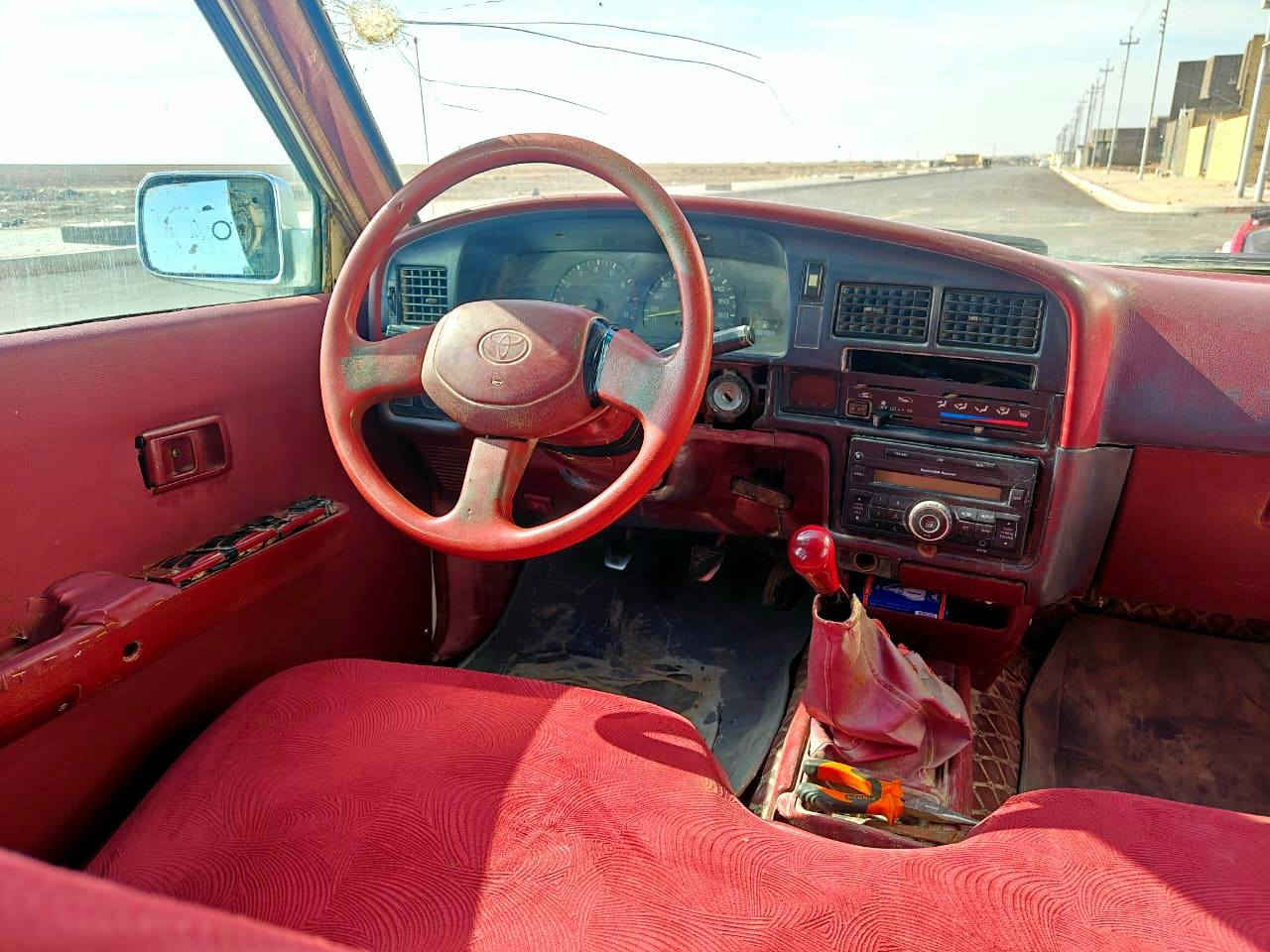 تيوتا للبيع مديل 95 مكفوله كفاله عامه ما عدا الخياس الموضحة في الصورة الرقم البصره انكليزي بسمي سنويه جديده لل2030 مكانها ومالكها المثنى ب55 وبيه مجال 
 
رقم المالك ***********
