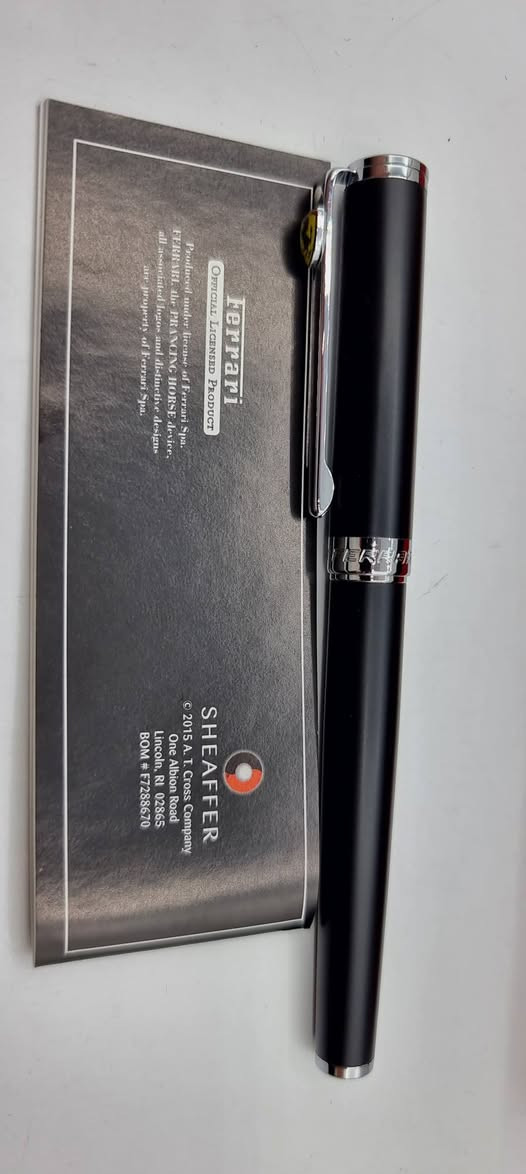 تحية طيبة  ،،،
#قلم_حبر_شيفر_فيراري SHEAFFERS  
       #جديد غير مستخدم  ، بالعلبة #الأصلية  + الضمان  ، 
     حجم الخط #مديم  ، لون اسود مطفي ، Matte Black 
       اصدار #مميز جدا كلاسك يمتاز بمتانة وصلابة المعدن ، 
             مصنوع من الستانلس ستيل  مقاوم للصدأ ، 
السعر : 125 الف ، 
يوجد  توصيل.


**إذا كنت صاحب هذا الإعلان وتريد حذفه لأي سبب، رجاءا أرسل رسالة إلى الدعم الفني**