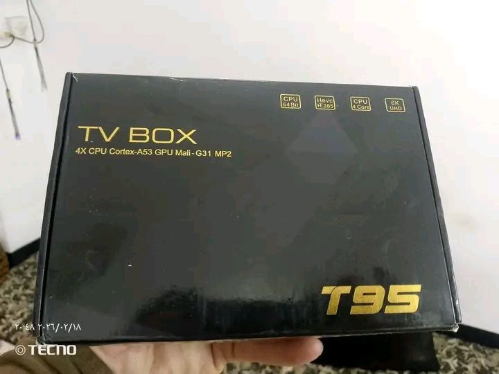 تفي بوكس نوع T95 الاصلي ذاكرة..32رام4.. سريع جدا للالعاب لأن رام4 سعر 30الف بي مجال ***********
