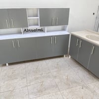 كاونتر ٢م • خشب MFD ايراني • سنك مرمر ١٫٢م