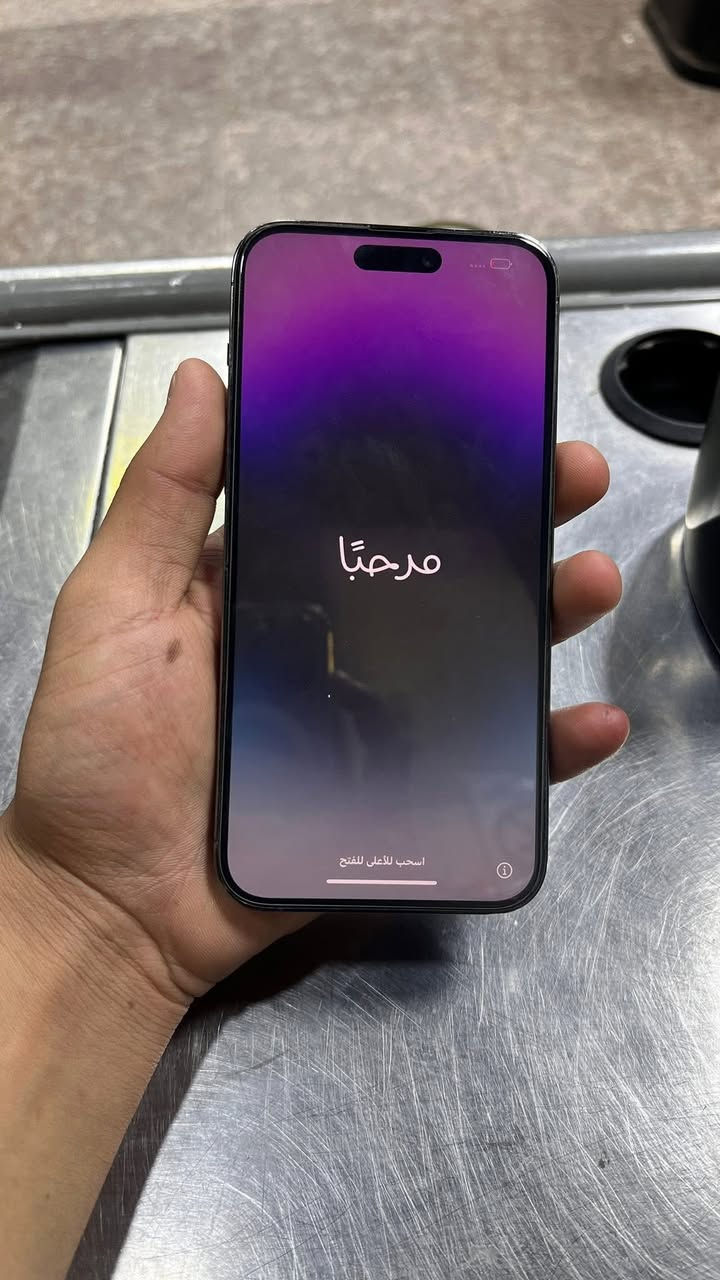 14برو ماكس 
بطارية 98 مبدله 
نموذج M 
بدون ملحقات
السعر(650)
فيس ايدي واكف يتبرمج او يتبدل يشتغل شرط الضمان+ المكفول سعره يتراوح بين ال950-900 لذالك لتطبلي وتكلي ب500 اعتذر منك 
مكاني غزالية 
***********
