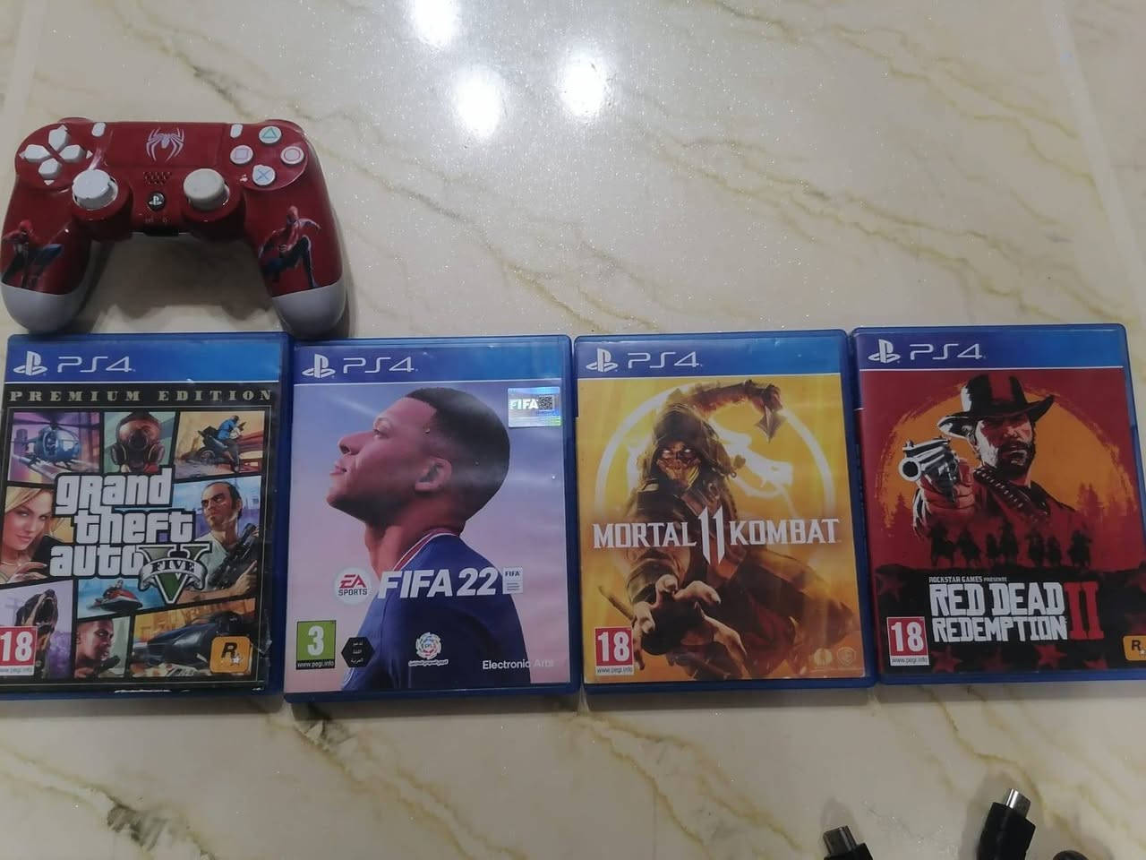 السلام عليكم
بلي فور 4 (سلم) للبيع بي يدة وحده 4اقراص والالعاب الي داخل البلي 3
الاقراص 
RED DEAD REDEMPTION2
MORTAL KOMBAT 11
GTA5
FIFA22 
اما الالعاب الي داخل البلي هي

efootball بيس 2025
فورتنايت 
روبلوكس

مساحته 400 كيكا
ويا قاعده شحن تشحن يدتين سوه
جهاز نضيف ومامفتوح  
السعر 300 وبي مجال 
التواصل خاص ⭐


**إذا كنت صاحب هذا الإعلان وتريد حذفه لأي سبب، رجاءا أرسل رسالة إلى الدعم الفني**