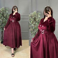 فستان كلوش • مخمل جلد الأرنب • مقاسات M-2XL