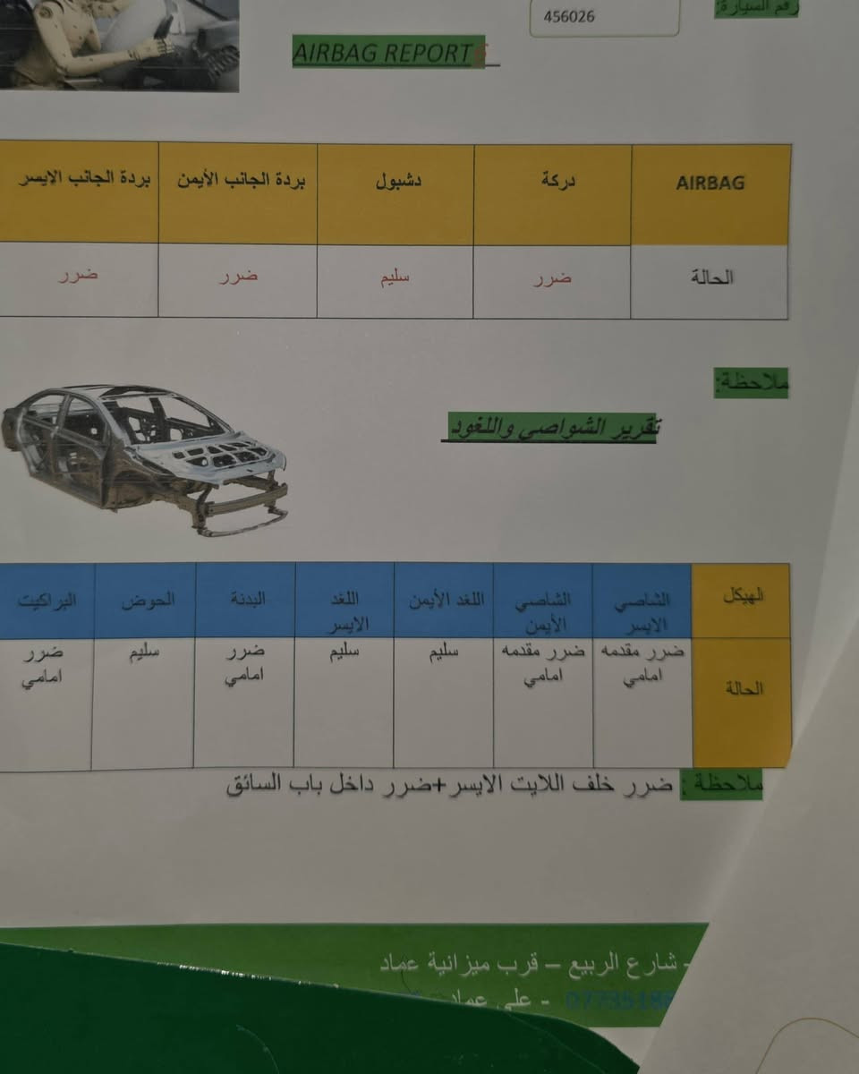 كورلا 17 امريكي SE
رقم اربيل سنويه وهزه كاملة 
السونار يوضح القطع المصبوغه 
***********
