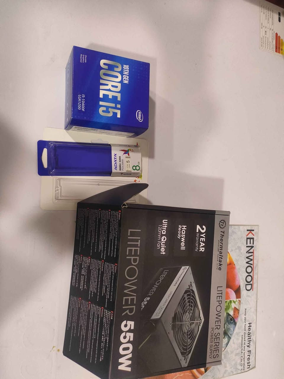 تجميعة سعر مقابل اداء استخدام شخصي
كل الكراتين موجودة 
والبراندات عالمية
core i5 10400f
gtx 1650 4g gigabit 
16 g adata 
m. b msi z590  الاقوى ويدعم معالجات كسر السرعة
A pro
p. s 550 thermaltake 
case thermaltake

450 الف بغداد, العراق


**إذا كنت صاحب هذا الإعلان وتريد حذفه لأي سبب، رجاءا أرسل رسالة إلى الدعم الفني**